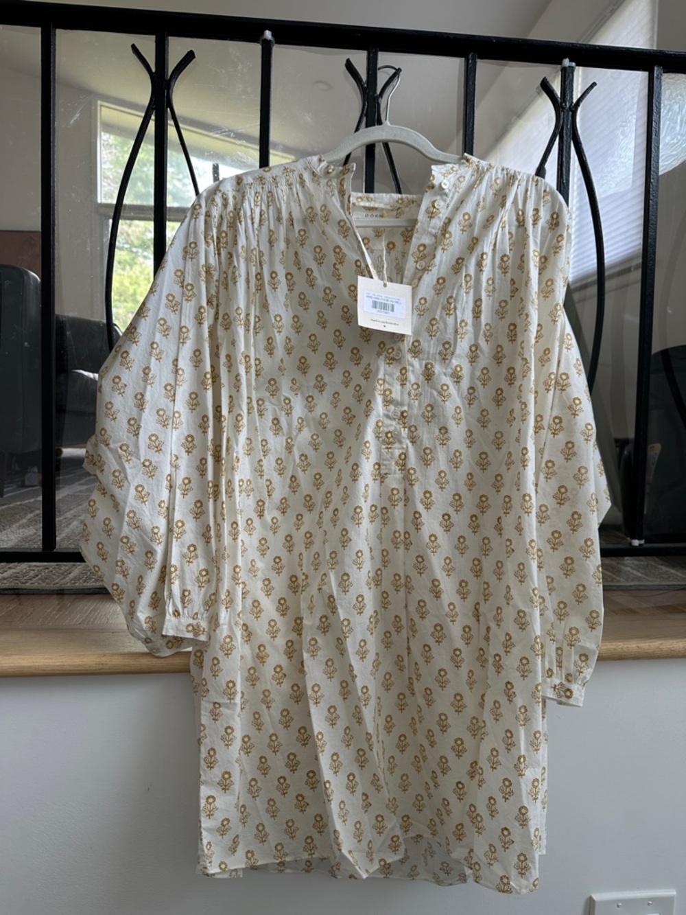 DOEN Opal dress in cream sunflower size large
